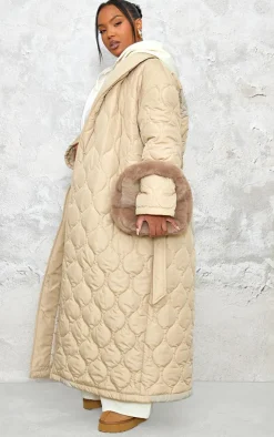 PrettyLittleThing Winter Coats & Jackets*Plus Maxi Belted Quilted Coat