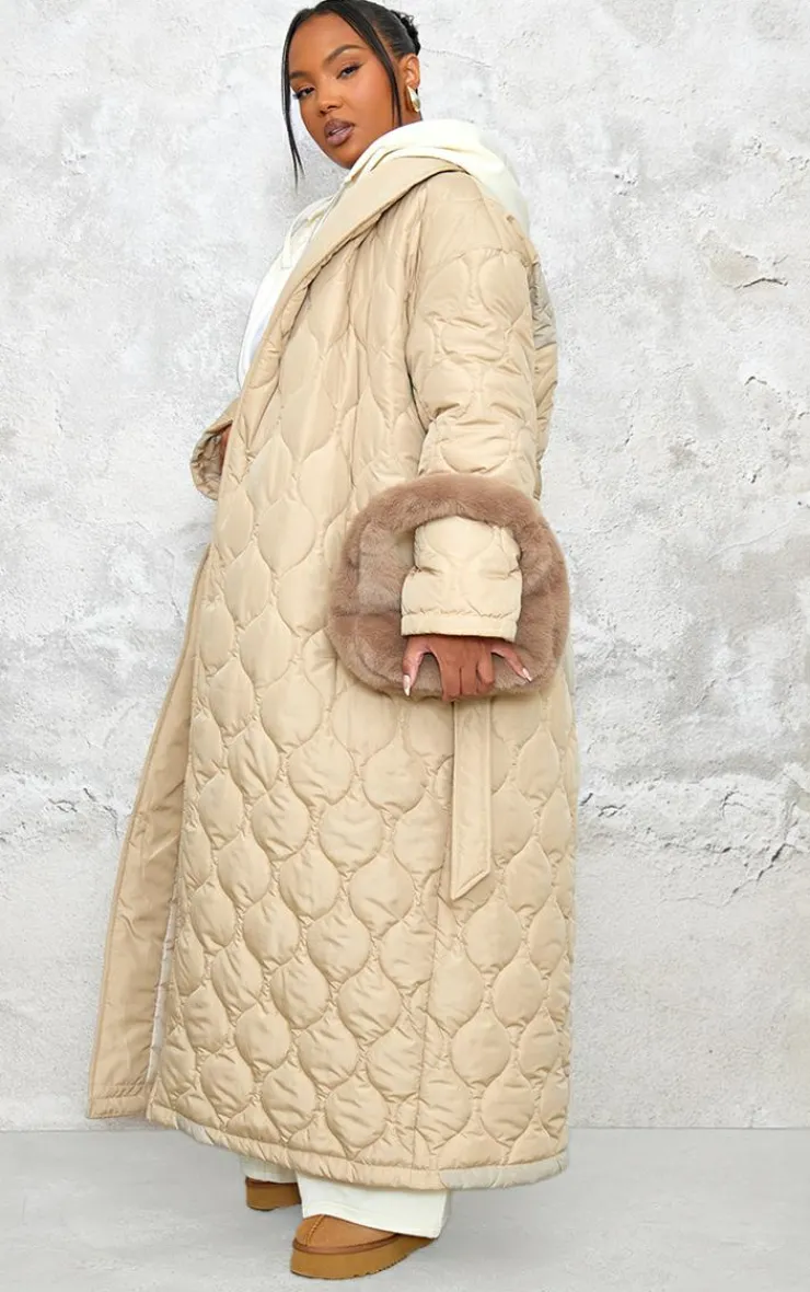 PrettyLittleThing Winter Coats & Jackets*Plus Maxi Belted Quilted Coat