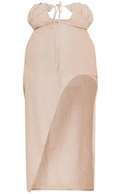 Plus Side Split Halterneck Midi Dress-PrettyLittleThing Sale