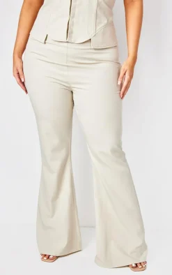 Best PrettyLittleThing Plus Wide Leg Pant Stone