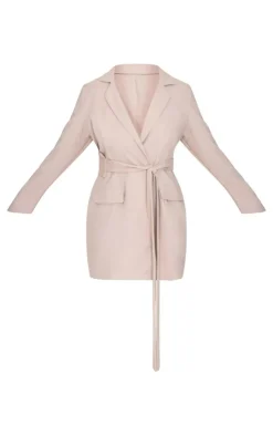Plus Woven Belted Blazer Dress-PrettyLittleThing Outlet
