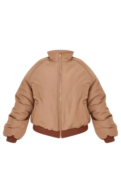 PrettyLittleThing Puffer Jackets*Plus And Sand Reversible Bomber Puffer