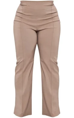 PrettyLittleThing Plus Seam Detail Bengaline Pants Taupe