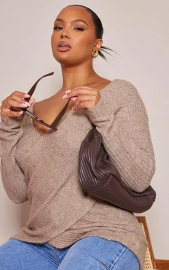 PrettyLittleThing Sweaters*Plus Soft Knit Wrap Sweater