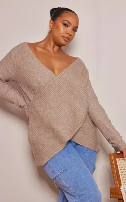 PrettyLittleThing Sweaters*Plus Soft Knit Wrap Sweater