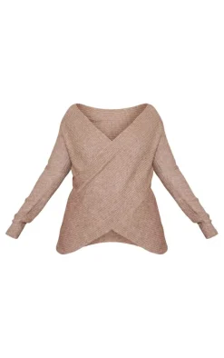 PrettyLittleThing Sweaters*Plus Soft Knit Wrap Sweater