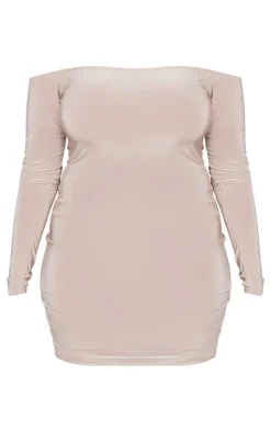 Plus Soft Touch Bardot Mini Dress-PrettyLittleThing Clearance