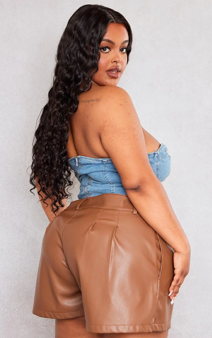 PrettyLittleThing Corsets*Plus Bandeau Denim Corset