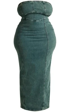 Plus Seam Detail Denim Maxi Dress-PrettyLittleThing Outlet