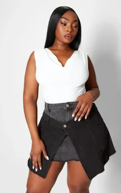 Plus Deconstructed Panel Denim Mini Skirt-PrettyLittleThing Hot