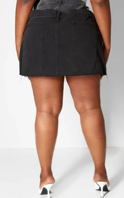 Plus Deconstructed Panel Denim Mini Skirt-PrettyLittleThing Hot