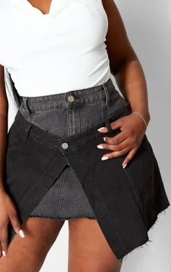 Plus Deconstructed Panel Denim Mini Skirt-PrettyLittleThing Hot
