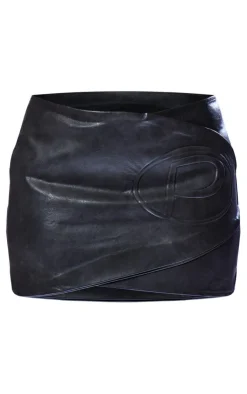 Plus Faux Leather Mini Skirt-PrettyLittleThing Discount