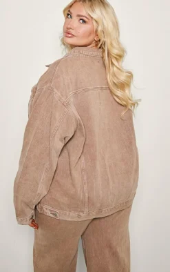 PrettyLittleThing Christmas Shop*Plus Oversized Boyfriend Denim Jacket
