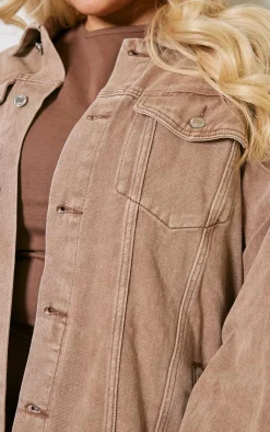 PrettyLittleThing Christmas Shop*Plus Oversized Boyfriend Denim Jacket