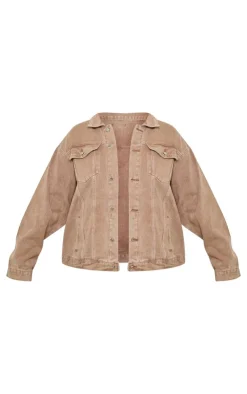 PrettyLittleThing Christmas Shop*Plus Oversized Boyfriend Denim Jacket