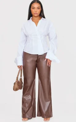 PrettyLittleThing Shirts*Plus Asymmetric Cinched Shirt