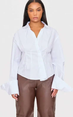 PrettyLittleThing Shirts*Plus Asymmetric Cinched Shirt