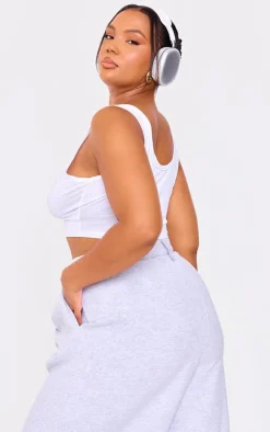 PrettyLittleThing Basic Tops*Plus Basic Jersey Square Neck Crop Tank