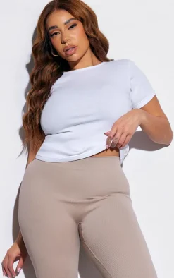 PrettyLittleThing T-Shirts*Plus Basic Rib Short Sleeve Top