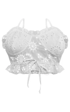 PrettyLittleThing Plus Cami Crop Top White