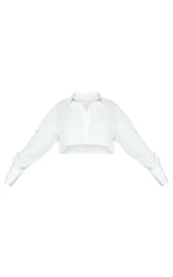 PrettyLittleThing Shirts*Plus Cotton Oversized Crop Shirt