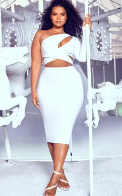 Plus Cut Out One Shoulder Midi Dress-PrettyLittleThing Discount