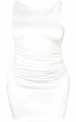 Plus Double Contour Twist Strap Ruched Bodycon Dress-PrettyLittleThing New