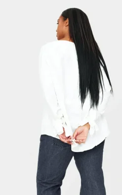 PrettyLittleThing Shirts*Plus Faux Suede Cargo Ruched Waist Shirt