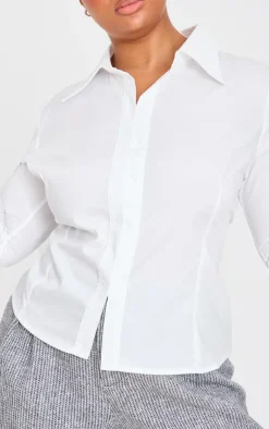 PrettyLittleThing Shirts*Plus Hook And Eye Flare Sleeve Shirt