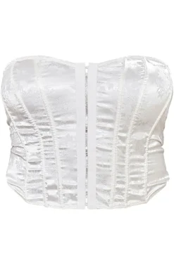 Plus Jacquard Satin Boned Corset-PrettyLittleThing Clearance