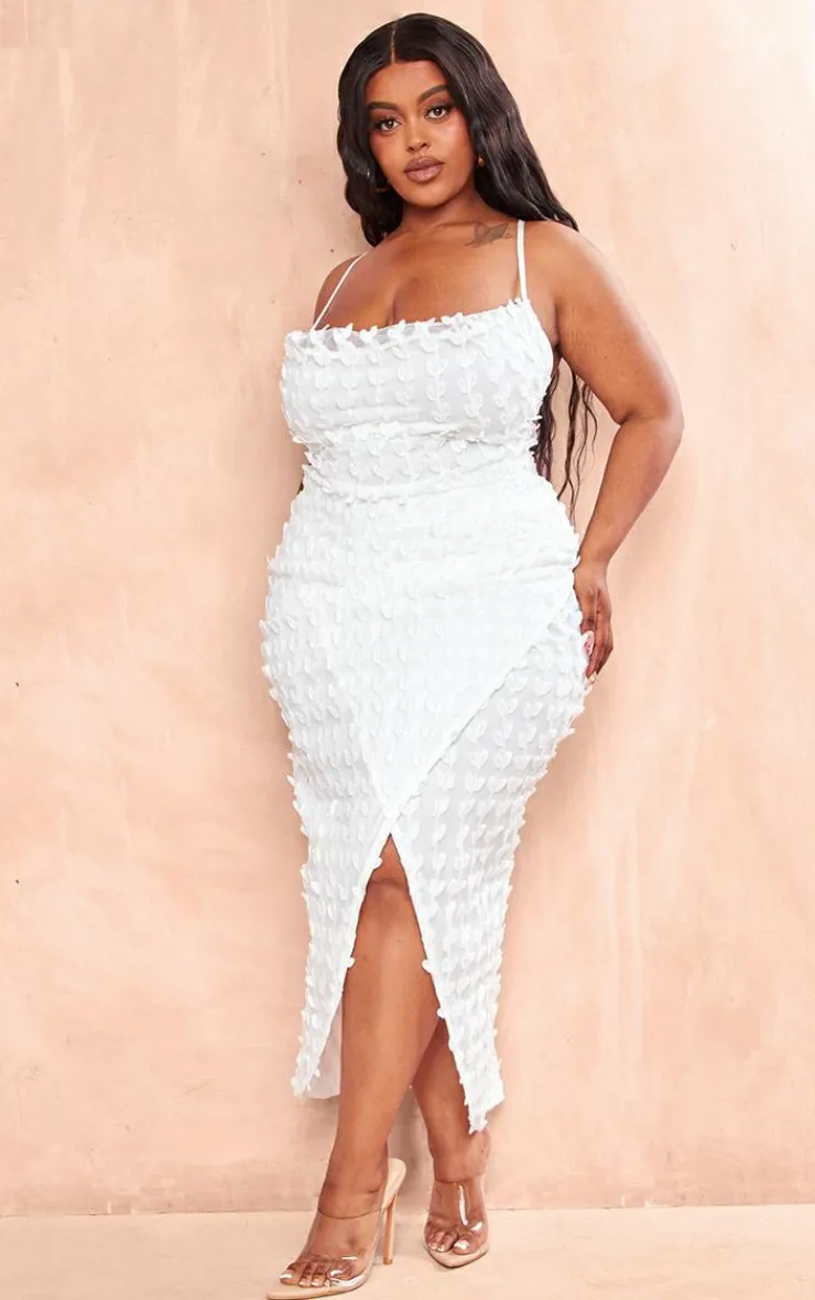 Plus Lace Cowl Neck Lace Up Back Midi Dress-PrettyLittleThing Discount