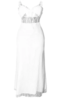 Plus Lace Tie Front Bust Detail Maxi Dress-PrettyLittleThing Online