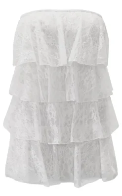 Plus Lace Tiered Ruffle Micro Mini Dress-PrettyLittleThing Outlet