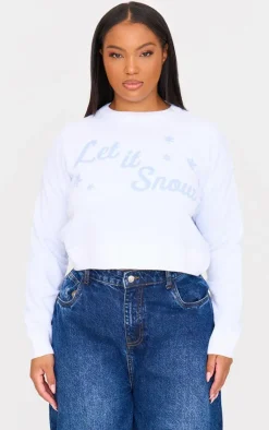 PrettyLittleThing Sweaters*Plus Let It Snow Cropped Christmas Sweater
