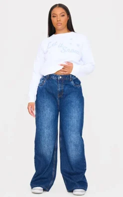 PrettyLittleThing Sweaters*Plus Let It Snow Cropped Christmas Sweater