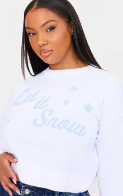 PrettyLittleThing Sweaters*Plus Let It Snow Cropped Christmas Sweater