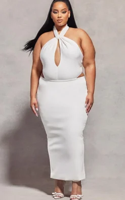 Best PrettyLittleThing Plus Low Rise Maxi Skirt White