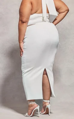 Best PrettyLittleThing Plus Low Rise Maxi Skirt White