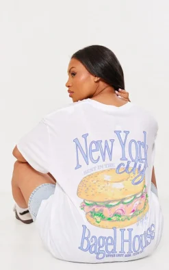 PrettyLittleThing T-Shirts*Plus New York Bagel Oversized Graphic T-shirt