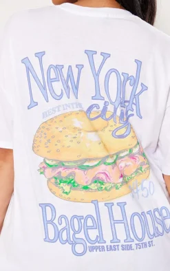 PrettyLittleThing T-Shirts*Plus New York Bagel Oversized Graphic T-shirt