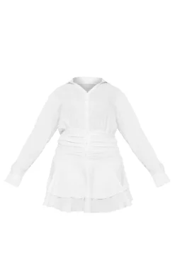 Plus Oversized Shirt Frill Detail Shift Dress-PrettyLittleThing Discount