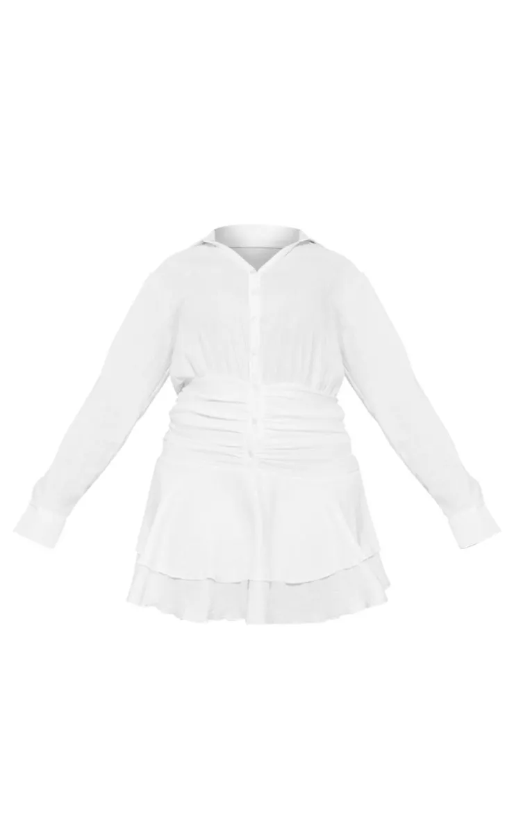 Plus Oversized Shirt Frill Detail Shift Dress-PrettyLittleThing Discount