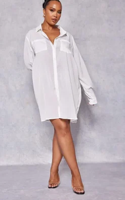 Plus Plain Shirt Dress-PrettyLittleThing Online
