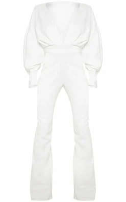 Plus Pleated Balloon Sleeve Jumpsuit-PrettyLittleThing Online
