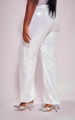 Plus Resin Sequin Wide Leg Pants-PrettyLittleThing Clearance