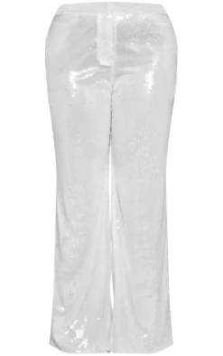 Plus Resin Sequin Wide Leg Pants-PrettyLittleThing Clearance