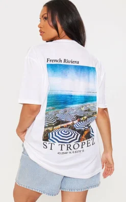 PrettyLittleThing T-Shirts*Plus Riviera Graphic Oversized T Shirt
