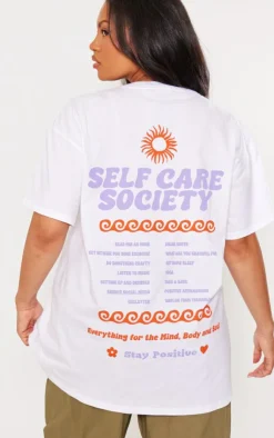 PrettyLittleThing T-Shirts*Plus Self Care Oversized Graphic T-shirt