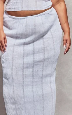 Outlet PrettyLittleThing Plus Sheer Knit Low Rise Maxi Skirt White